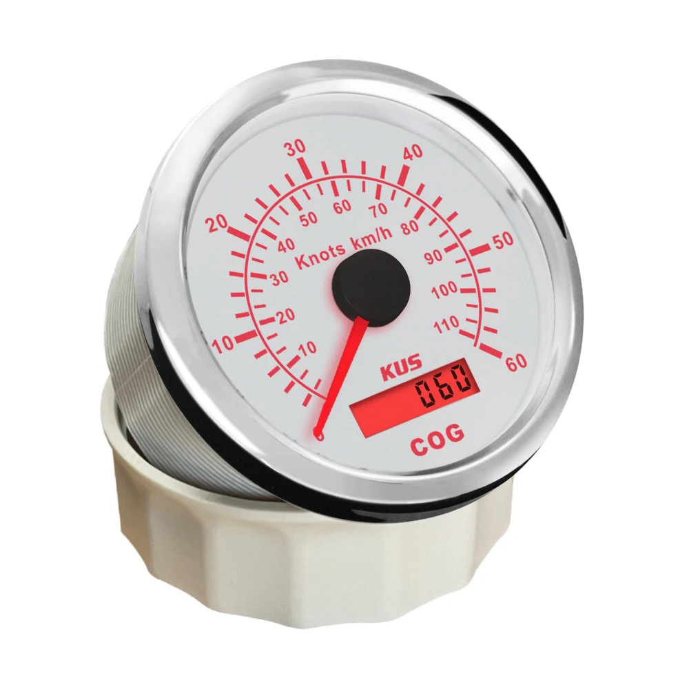 

KUS 85mm GPS Speedometer 0-15Knots 0-30Knots 0-60knots with Red and Yellow availble Backlight for Marine Boat Yacht 12V 24V