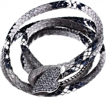 

Jay VI bracelet with cubic zirconia and silver leather