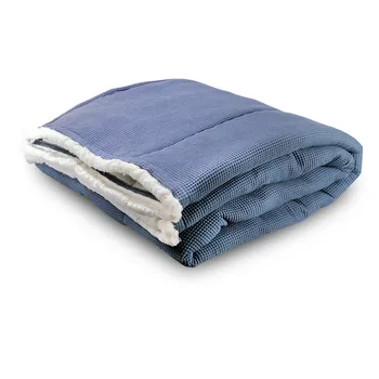 

PLAID PIQUE BLUE (bed 90-105 padded 120 grams/FLECO off white 140X180