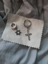 Pendientes de acero inoxidable para hombres y mujeres, aretes falsos, Punk, negros, sin perforación, estilo gótico, Hip Hop