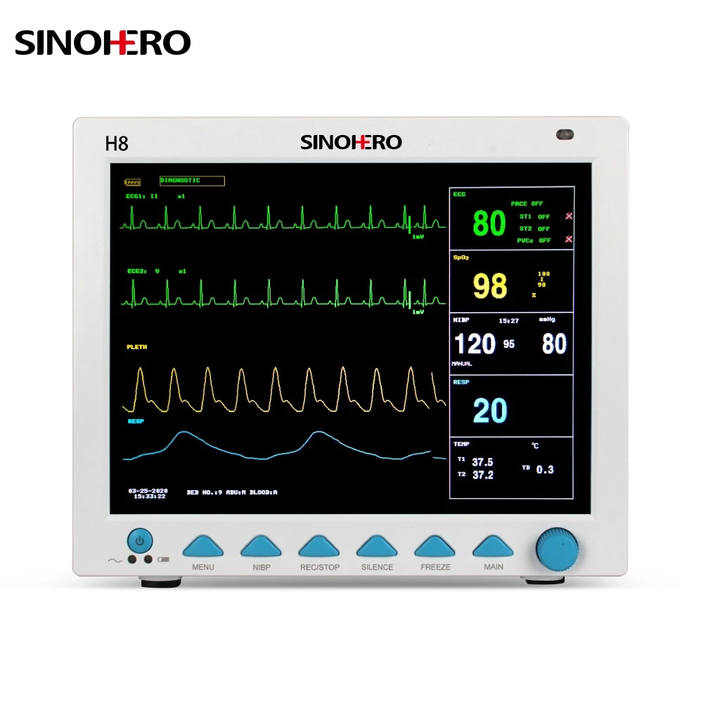 SINOHERO H8 Multi Parameter Patient Monitor Medical Machine SPO2/ECG/PR/NIBP Heart Rate With