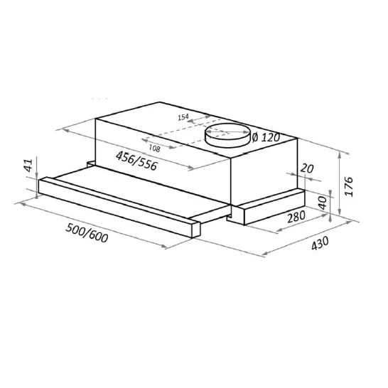 Кухонная вытяжка HOMSair FLAT 50 ЧЕРНЫЙ