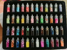 Set de 48 botellas de resina epoxi brillante, purpurina en polvo, corazón, estrella, Micro cuentas para arte de uñas, pegatinas de lentejuelas para fabricación de joyas DIY