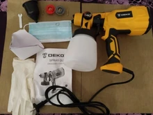 DEKO-PISTOLA DE PULVERIZACIÓN, pulverizador de pintura eléctrico de alta Casa de poder, 220V, 3 boquillas, fácil de rociar y limpiar, perfecto para principiantes
