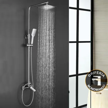 

Kibath Column single lever shower extra long model SIO extensble 100-150cm. Includes handle and sprayer with square