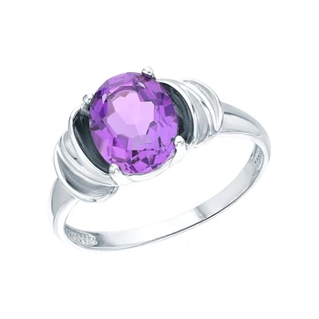 

Silver ring with amethyst sunlight sample 925
