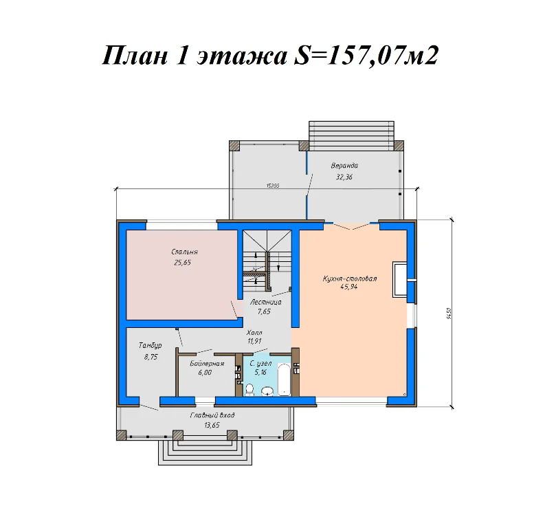 Рисунок 2 - Проект жилого дома SD-proekt 22-0008 (261