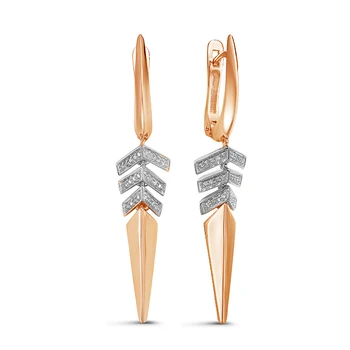 

Gold 585 sterling silver earrings with stones: Diamond