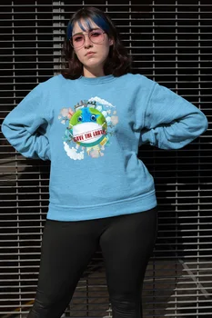

Angemiel Wear Save The Earth Panda Blue Women Sweatshirts