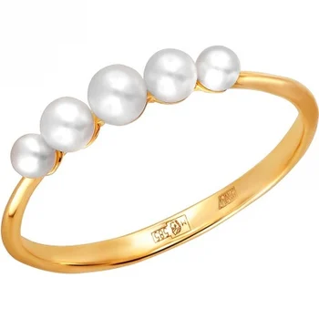

Esthete ring with 5 pearls in red gold