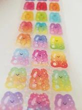 Pegatinas decorativas de oso Kawaii para manualidades, cintas Washi con letras del alfabeto, cintas Washi brillante, adhesivo para álbum de recortes