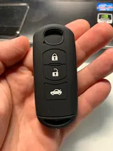 ZAD-Funda de goma de silicona para llave de coche, funda de 3 botones para MAZDA 3 5 6 Axela CX5 CX7 Atenza Core-wing, funda inteligente para llave de mando a distancia