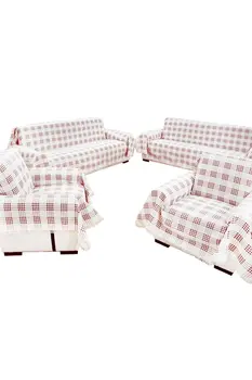 

Natural Sofa Cover Maxi Set (3 + 3 + 1 + 1) Claret Red