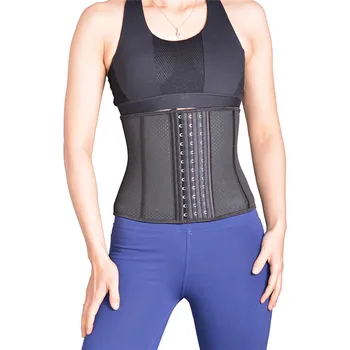 

Holes Latex Corset Women 9 Steel Boned Waist Trainer Corset Breathable Hole 4 Hook Underbust Tummy Slimming Women Corset 3XS-XXL