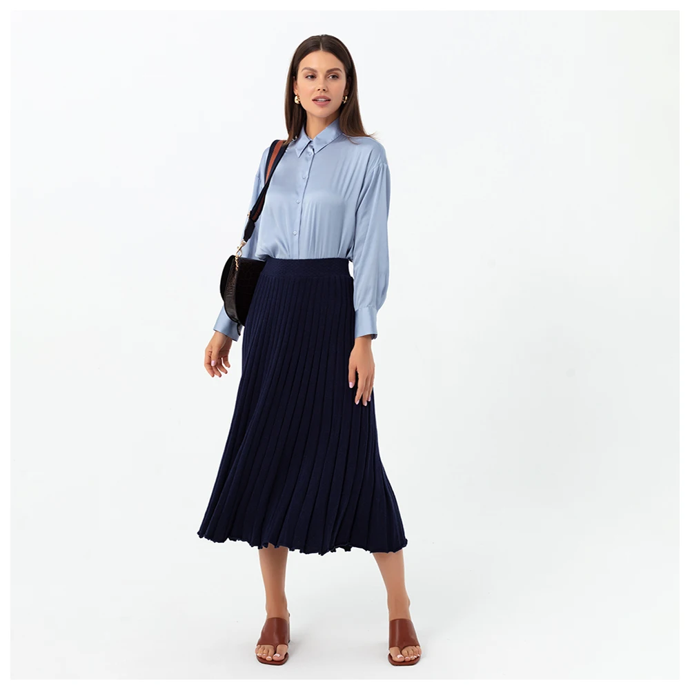 Skirt Lezzarine 386-F20/Dark blue | Женская одежда