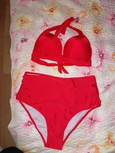 Bikini Big Swimsuits Swimwear Floral Vintage High-Waist Plus-Size Women Female Sexy S-3XL