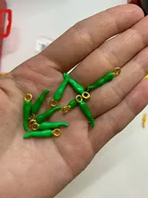 Doreen Box abalorios en forma de Chile esmalte colgantes de aleación de Zinc colgantes chapados en oro de la joyería DIY 20mm x 4mm 10 Uds