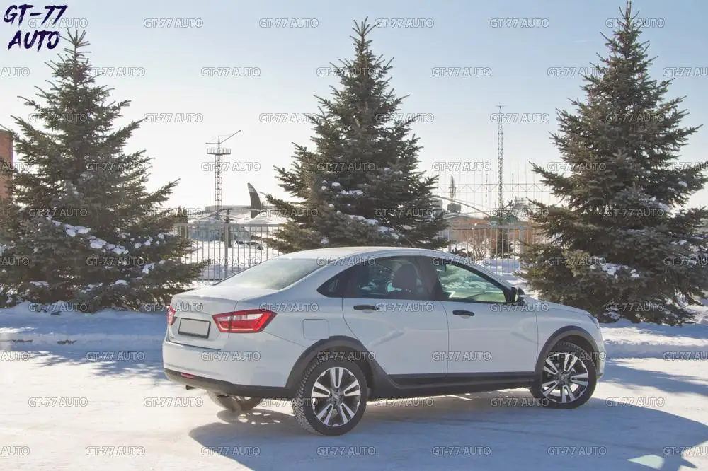 Защитные накладки колесных арок и молдинги дверей для Lada Vesta Sedan- защитный кросс комплект наружный материал ABS пластик стайлинг тюнинг