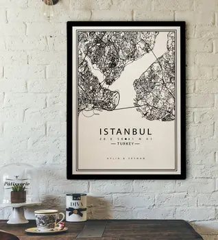 

Personalized Istanbul Map Canvas Table 30x50cm-1
