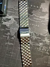 Correa de acero inoxidable para reloj de 18mm, 20mm, 22mm y 24mm para hombre y mujer, banda de Metal sólido cepillado para Gear S3, accesorios para reloj