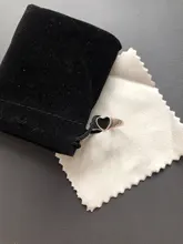 XIYANIKE 925 plata esterlina negro circonita de corazón amor anillo de cristal mujer joyería de moda Retro apertura clásico Кольцо venta al por mayor