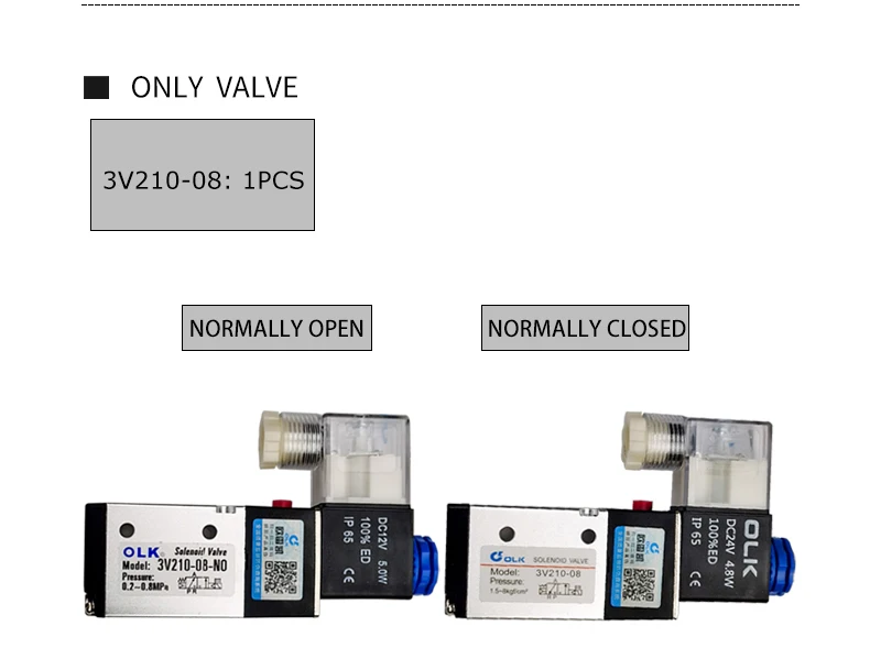 ac110v ac220v 3v210-08 válvula solenóide pneumática de 3 vias 2 posições