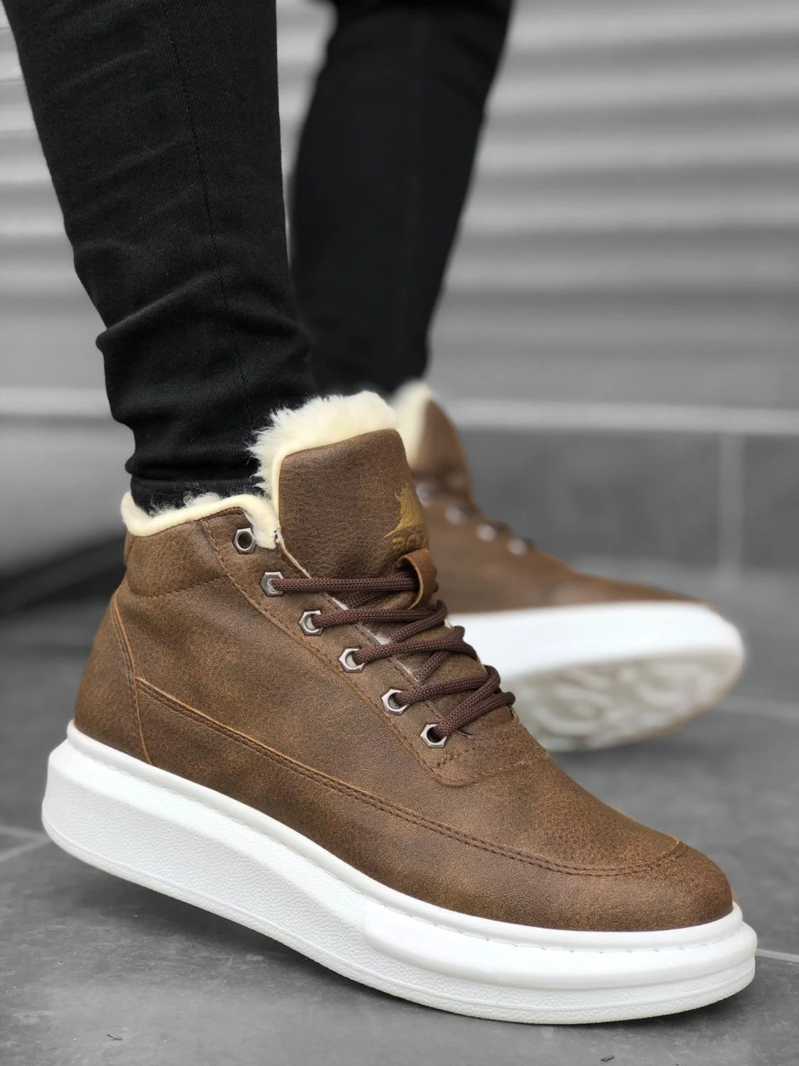 mens shoes with fur inside