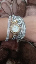 Pulsera que envuelve la cabeza pequeña para mujer, reloj de moda informal de cuarzo de imitación con diamantes de imitación, 50%