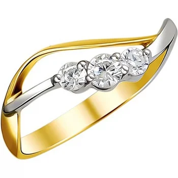 

Esthete ring with 3 cubic zirconia in Yellow Gold