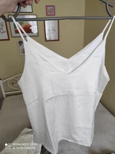 Top Women Tank-Tops Spaghetti-Strap White Cami Satin Silk Summer Camisole Basic V-Neck