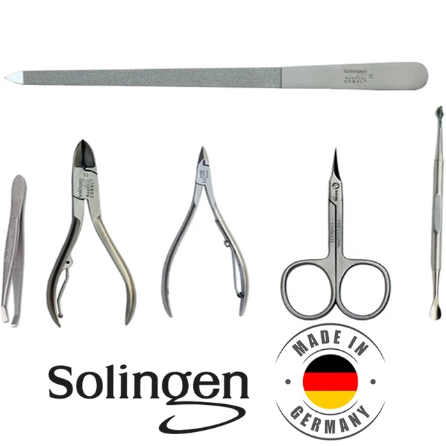 Solingen Nail Clippers | 2 Pcs Professional Sharp Tools Set | Stainless  Steel Metal Made in Germany | Kit for Manicure & Pedicure ToeNail  FingerNail