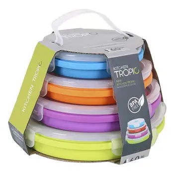 

Set of 4 lunch boxes Kitchen Tropic Circular (4 Uds)