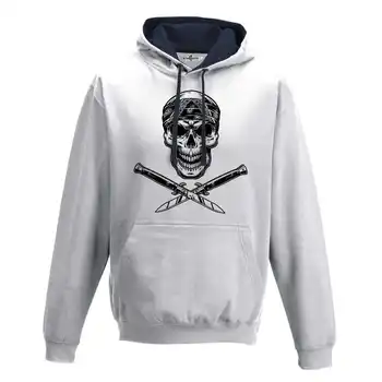 

Hood Sweatshirt Bico Skull Knives Rebellious Revolution S white-navy