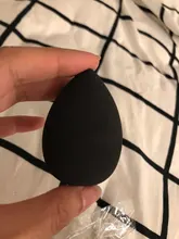 Aplicador de maquillaje negro, esponja supersuave, licuadora de polvo, base suave, contorno, difuminado