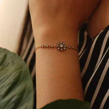 

Diamond Looking Authentic Gold Bracelet 05-410-3BLK2665