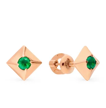 

Gold earrings with emeralds sunlight sample 585