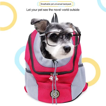 

New Out Double Shoulder Portable Travel Backpack Outdoor Pet Dog Carrier Bag Pet Dog Front Bag Mesh Backpack Head Dropshipping