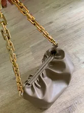 Bolso de mano de día para mujer, cadena dorada gruesa, pinza para masa, bolso de hombro, bolsa de hombro, Baguette plisado, 2021