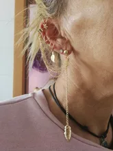7 Uds. De pendientes de Clip para la oreja, sin perforación, con hojas de estrella dorada, para mujeres, accesorios de joyería para el cartílago falso Simple