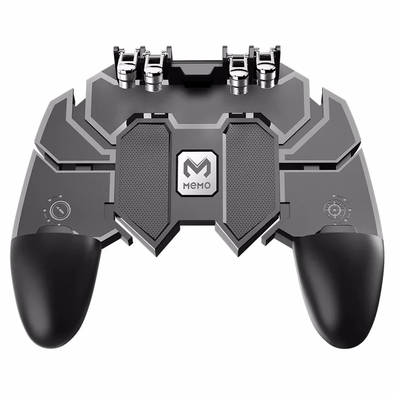 

AK66 Six Fingers PUBG Game Controller Gamepad Metal Trigger Shooting Free Fire Gamepad Joystick For IOS Android Mobile Phone