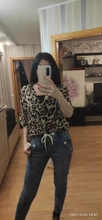 Casual Blouse Tops Chiffon-Shirts Two-Piece-Set V-Neck Half-Sleeve Leopard Sexy Striped