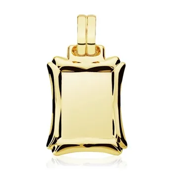 

Pendant gold plate 9k rectangular carved 20mm. [AB3666GR] -Customizable-RECORDING INCLUDED IN THE PRICE