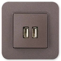 

PnpnElectrıc Gns Radius Metallic Mocha USB Charge Socket with 2 Outputs 5V 2.1A USB Charger 2 Outlets 5V 2.1A