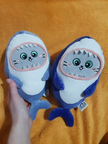 Cat Face Shark Plush Toy for playful pets12