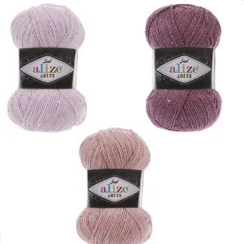 

Alize Sal Abiye Yarn Mixed 100gr-410mt %5 Sequin %5 Metalic %10 Polyester %80 Acrylic DIY Knitting Crochet Wrap-Beanie-Sweater