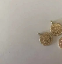 Eruifa-Mini Moneda de 8mm, colgante de aleación de Zinc chapado en oro/plata, joyería, collar, pulsera, pendientes, 2 colores, 20 Uds.