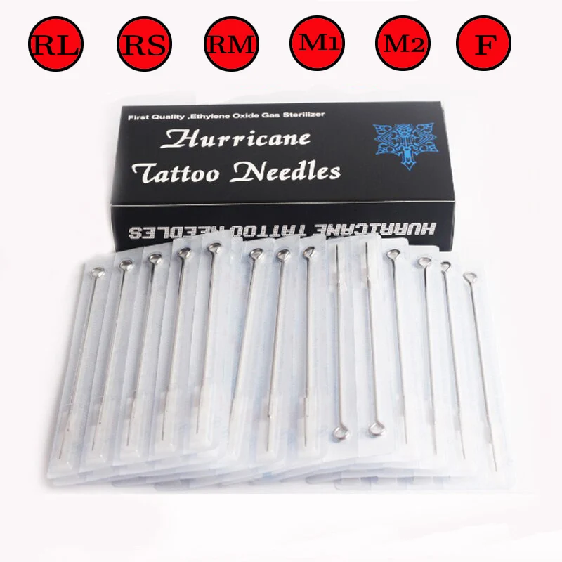 50pcs All size of M1 M2 RM F Disposable Sterile Standard Tattoo Needles Professional Tattoo
