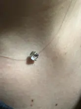 Colgante de circón brillante gargantilla para mujeres Fishline collar de la joyería transparente hilo Invisible de moda