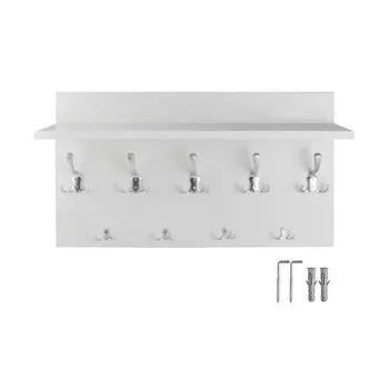 

Coat rack coat rack shelf with 9 PCs clothes hooks Alpine White/White Norwegian/gray clear/gold 4793