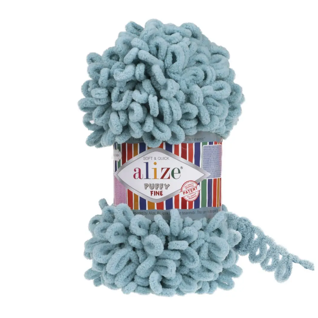 Alize Puffy Color 6052 - 5 gomitoli di lana da 100 g, 500 g, per lavorare a maglia senza ago, per lavori a maglia